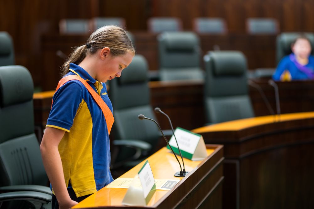 Student reading in room 
