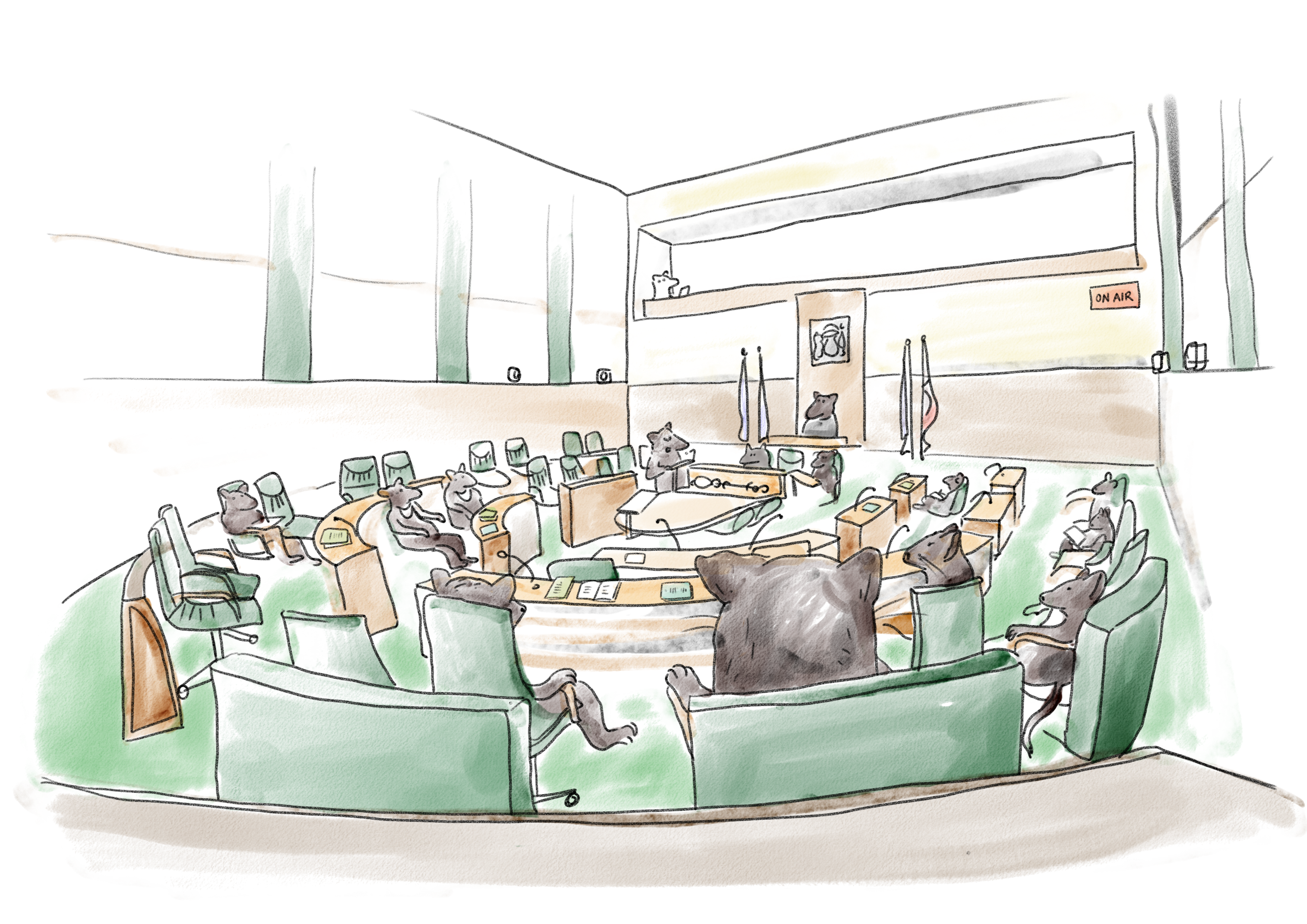 Drawing of House of Assembly Chamber 