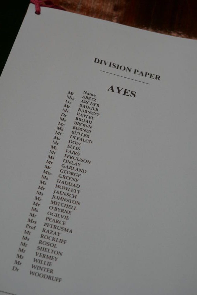 Ayes list